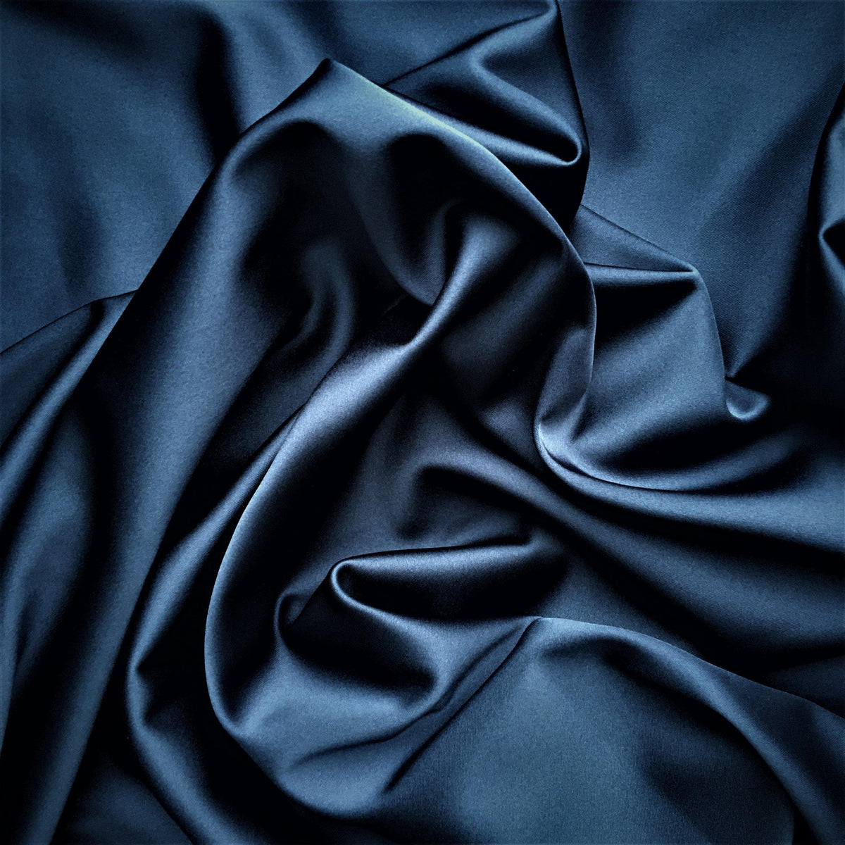 Stretch Polyester Satin - Navy