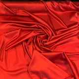 Red Stretch Polyester Lining — lightweight with a satin finish, matte reverse and gentle stretch, in polyester