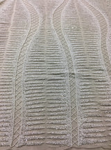 Ivory Ornamental Hand Beaded Tulle — featuring hand-beading and sequins, 100% nylon, 125cm wide