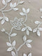 Leather Floral Embellished Tulle (SW1395) Ivory