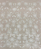 Ivory Embellished Tulle — featuring floral motifs, hand-beading and sequins, 100% nylon, 125cm wide