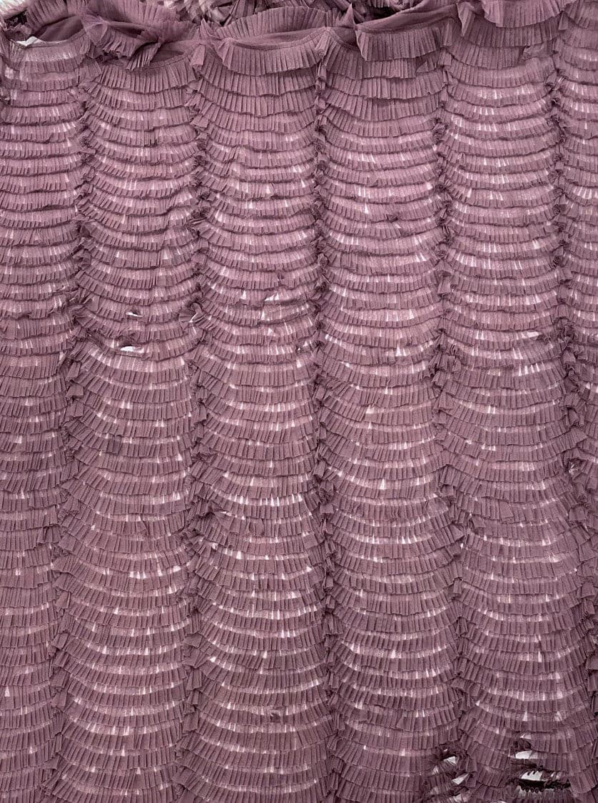 Grape Ruffled Tulle — soft, 100% nylon, 135cm wide