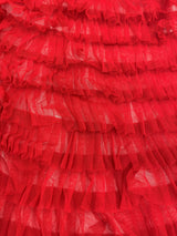 Red Ruffled Tulle — soft, 100% nylon, 135cm wide