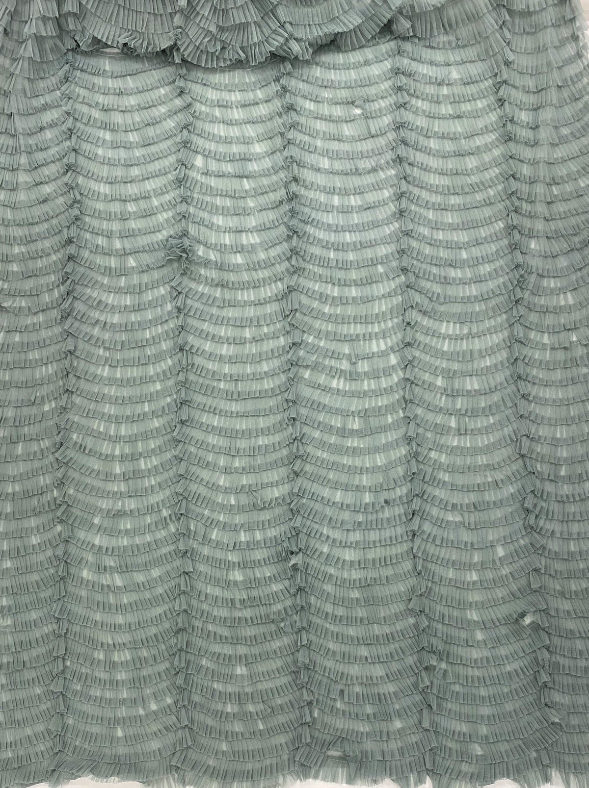 Ruffled Tulle (V17113) - Sea Grass