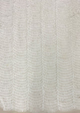 White Ruffled Tulle — soft, 100% nylon, 135cm wide