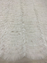 White Ruffled Tulle — soft, 100% nylon, 135cm wide
