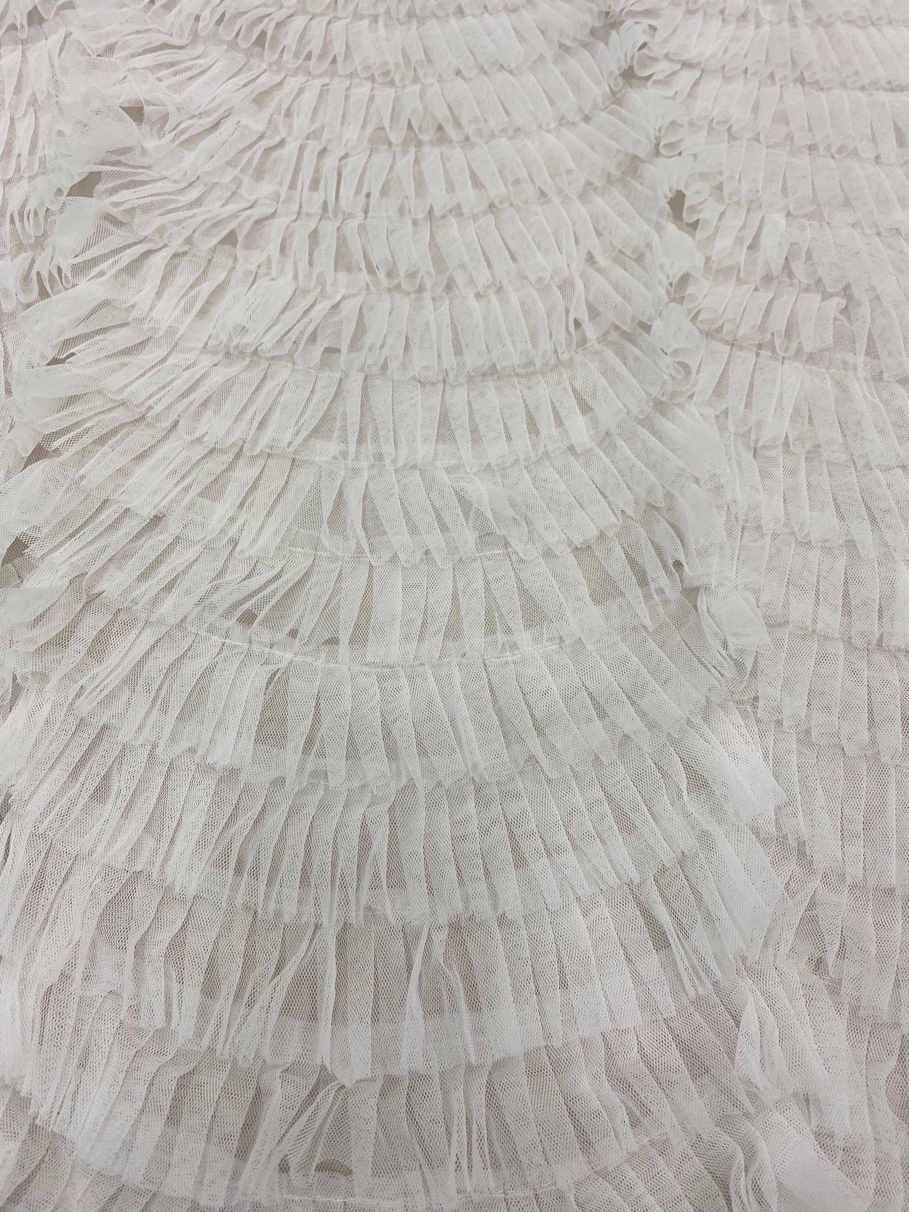 Ruffled Tulle (V17113) White – Silk World