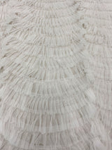 White Ruffled Tulle — soft, 100% nylon, 135cm wide
