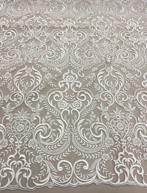 Embroidered Tulle (VJ12101) Ivory
