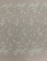 Embellished Floral Tulle (VJ128121) Ivory/ Silver