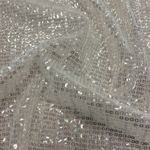 Sequined embroidered Tulle (VJ128522) Silver