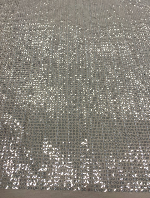 Sequined embroidered Tulle (VJ128522) Silver