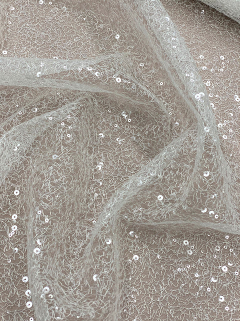 Sequinned Mesh VJ21135 Ivory