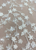 Sequined Embroidered Tulle (VJ28546) Ivory