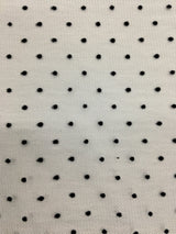 Black Flocked Hail Spot Tulle — soft, 100% polyester, 150cm wide