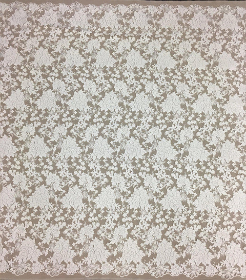 Floral laser cut embroidery (W31200) Ivory