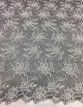 Floral embroidered tulle (W380) Black Ivory