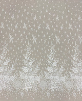 Ivory Embroidered Tulle — featuring floral motifs, 50% nylon 50% rayon, 135cm wide