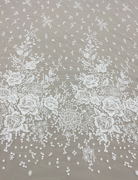 Embroidered Tulle (W52628) Ivory