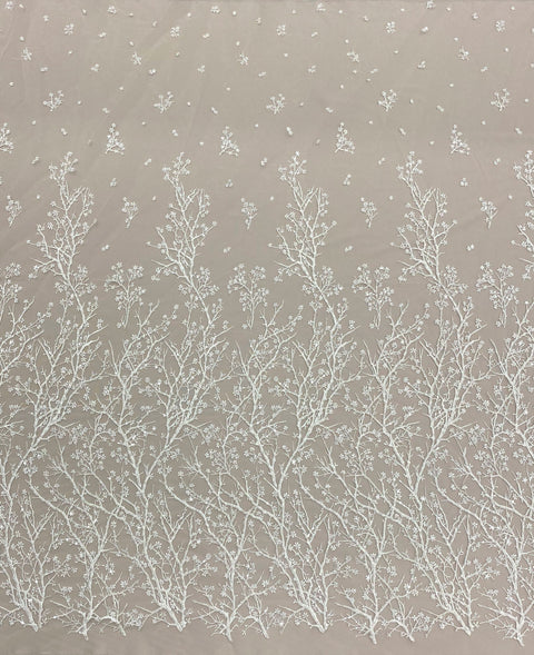 Floral Embellished Tulle (w52751) Ivory