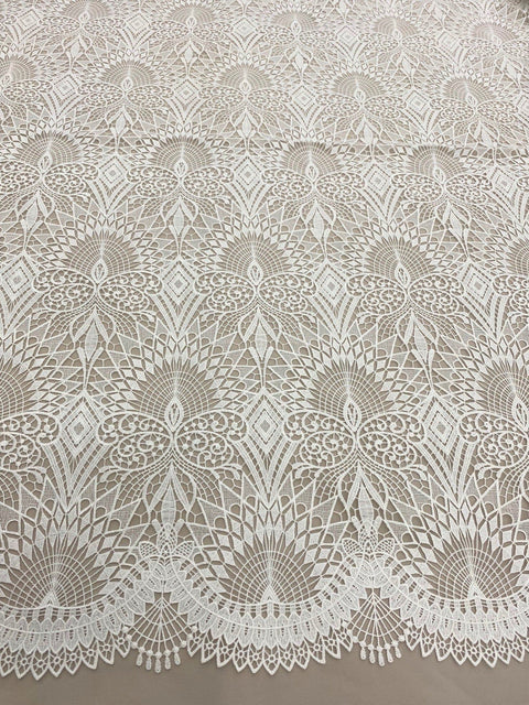 Embroidered Tulle (W35018) Ivory