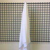 White Crepe De Chine — lightweight with a low-sheen matte finish and a soft, fluid drape, 100% mulberry silk, 137cm wide